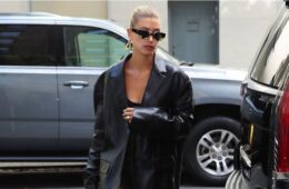 Style Watch: Hailey Bieber in Leather Blazers