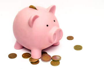 financial information and advice with a cute fun piggy bank for adult life