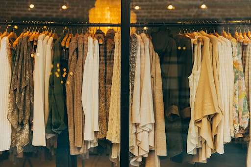 a closet of stylish casual trendy dresses