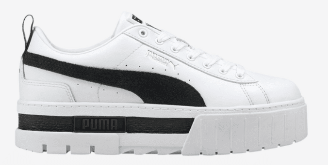 black and white puma maybe leather