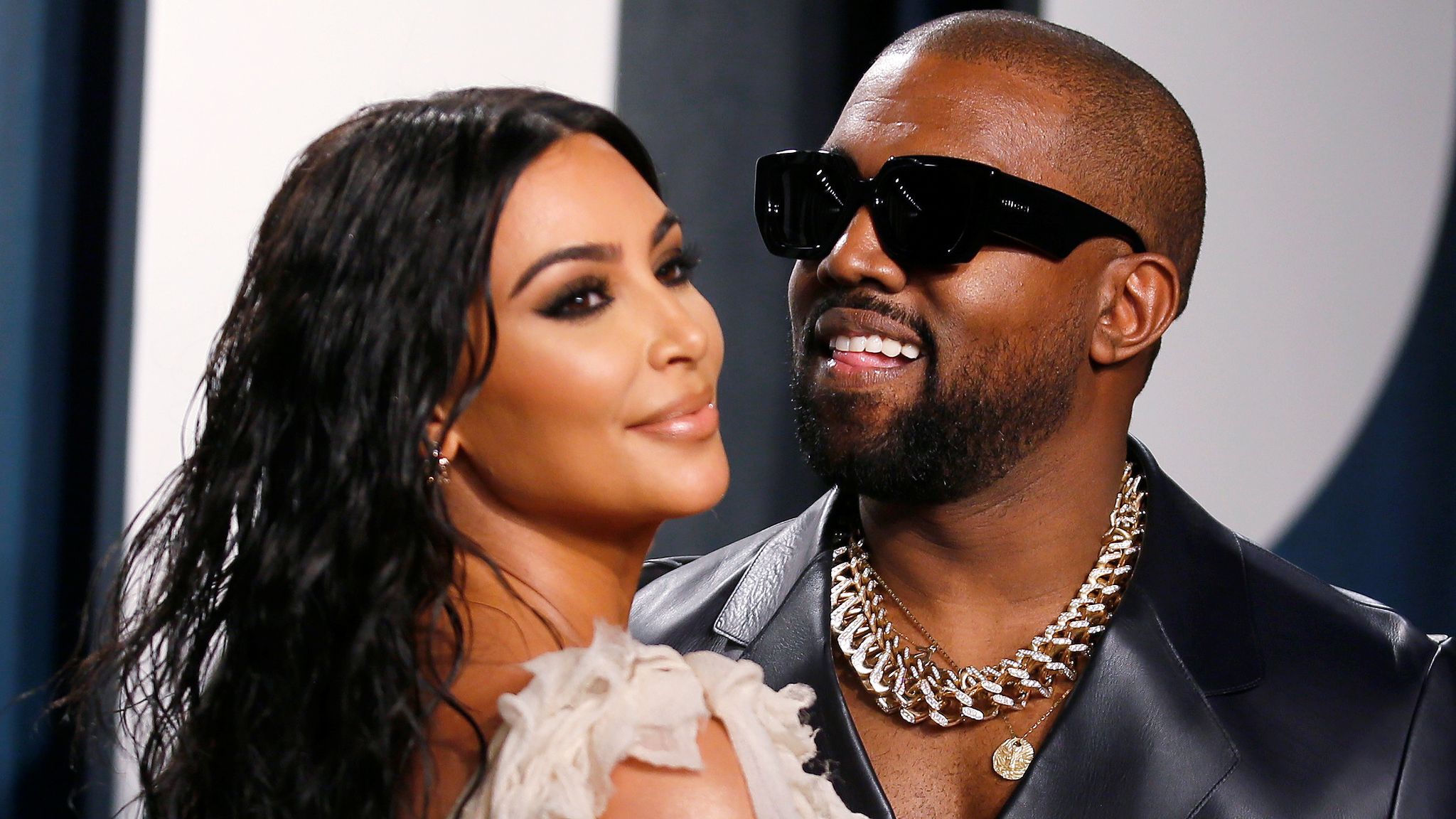 Kanye West and Kim Kardashian.