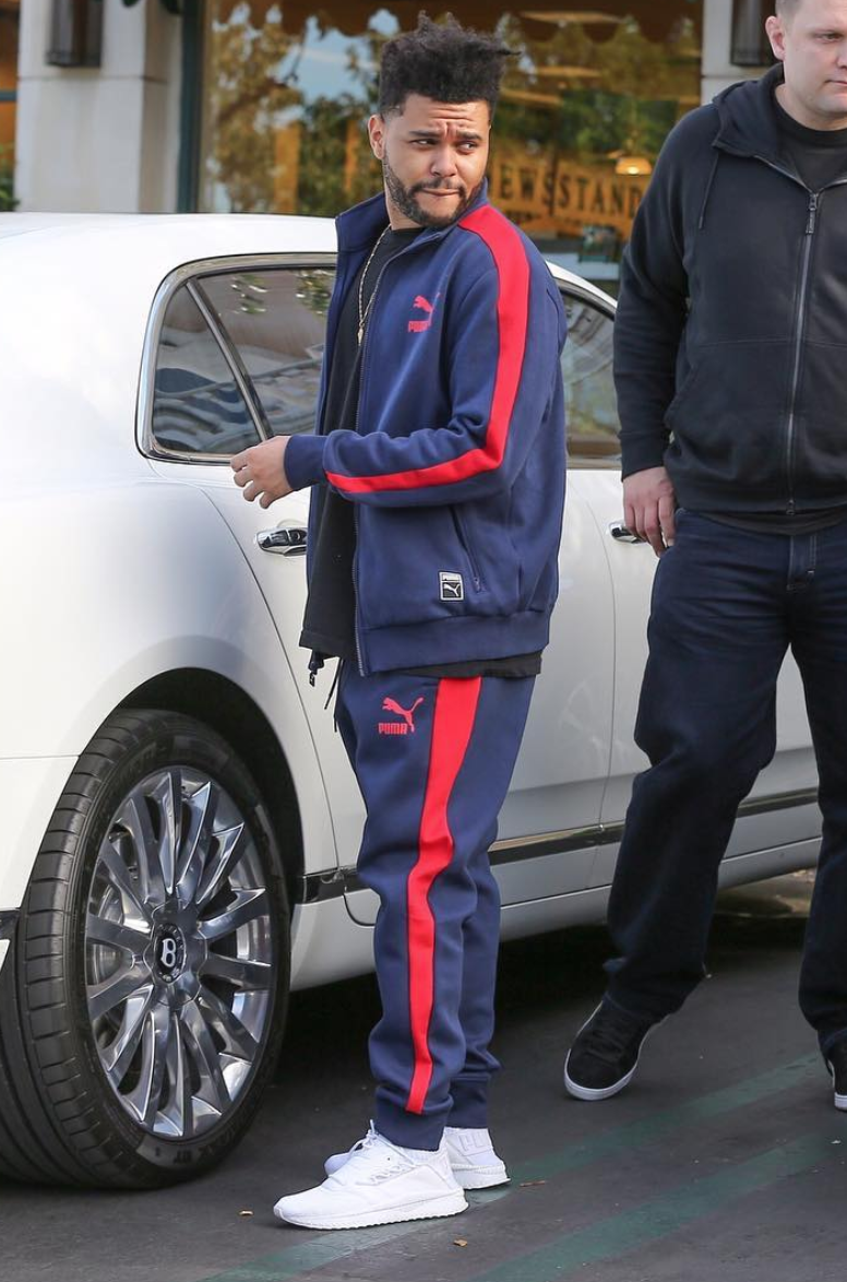 The Weeknd in a Puma tracksuit