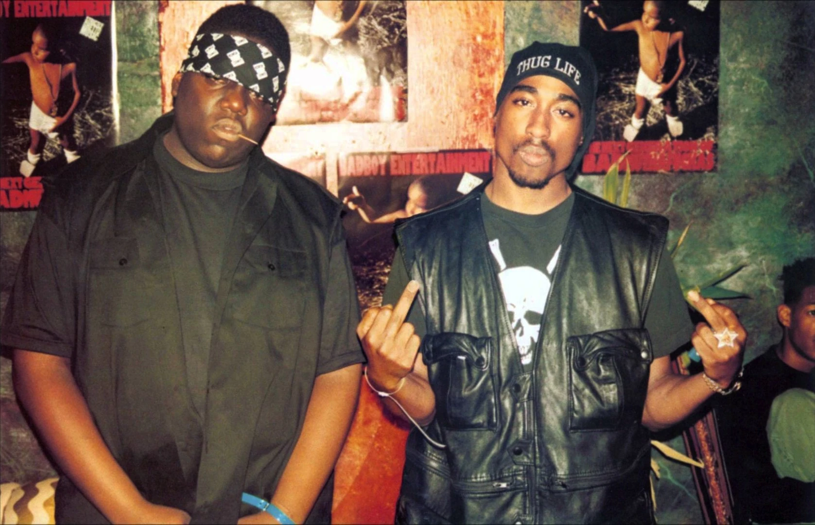 Biggie and Tupac representing the East and West Coast.