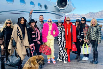 RHOBH cast boarding a private jet