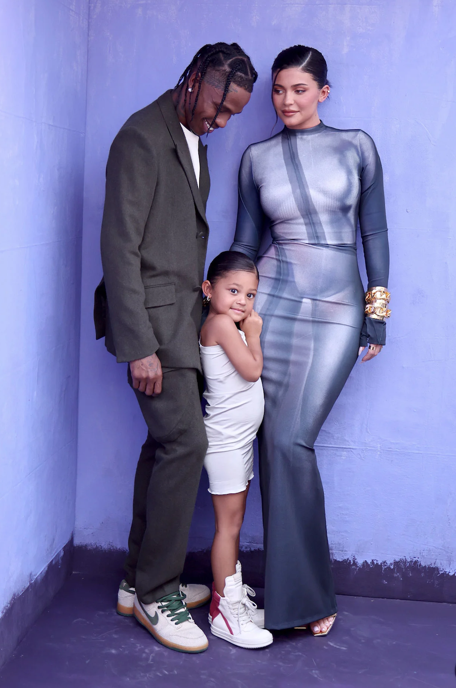 Travis Scott, Kylie Jenner, & Stormi Webster on the BBMAs red carpet 