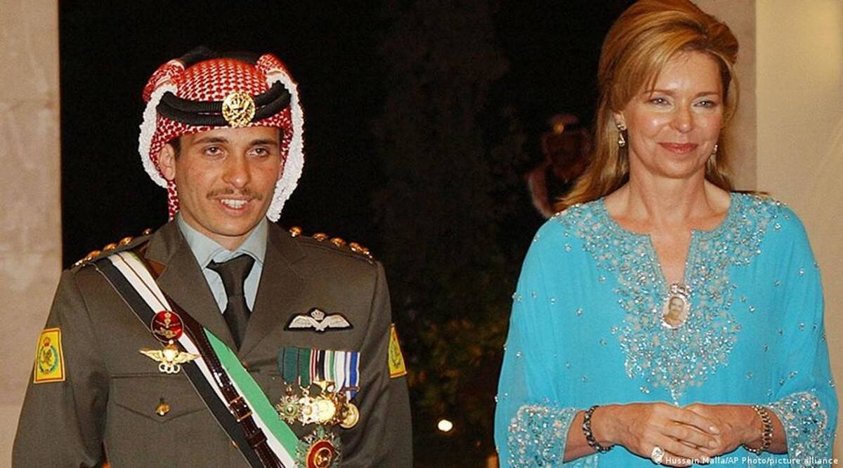Prince Hamzah with his mother Queen Noor