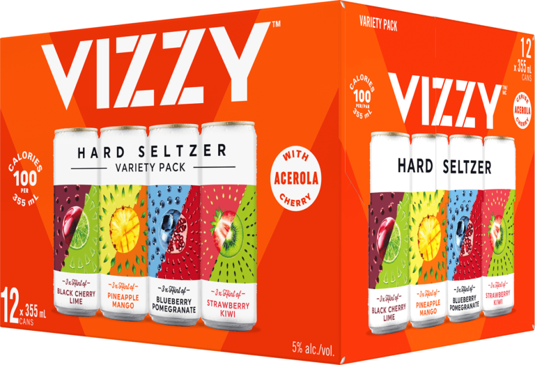 NEW IN TOWN VIZZY, THE FIRST HARD SELTZER MADE WITH SUPERFRUIT!