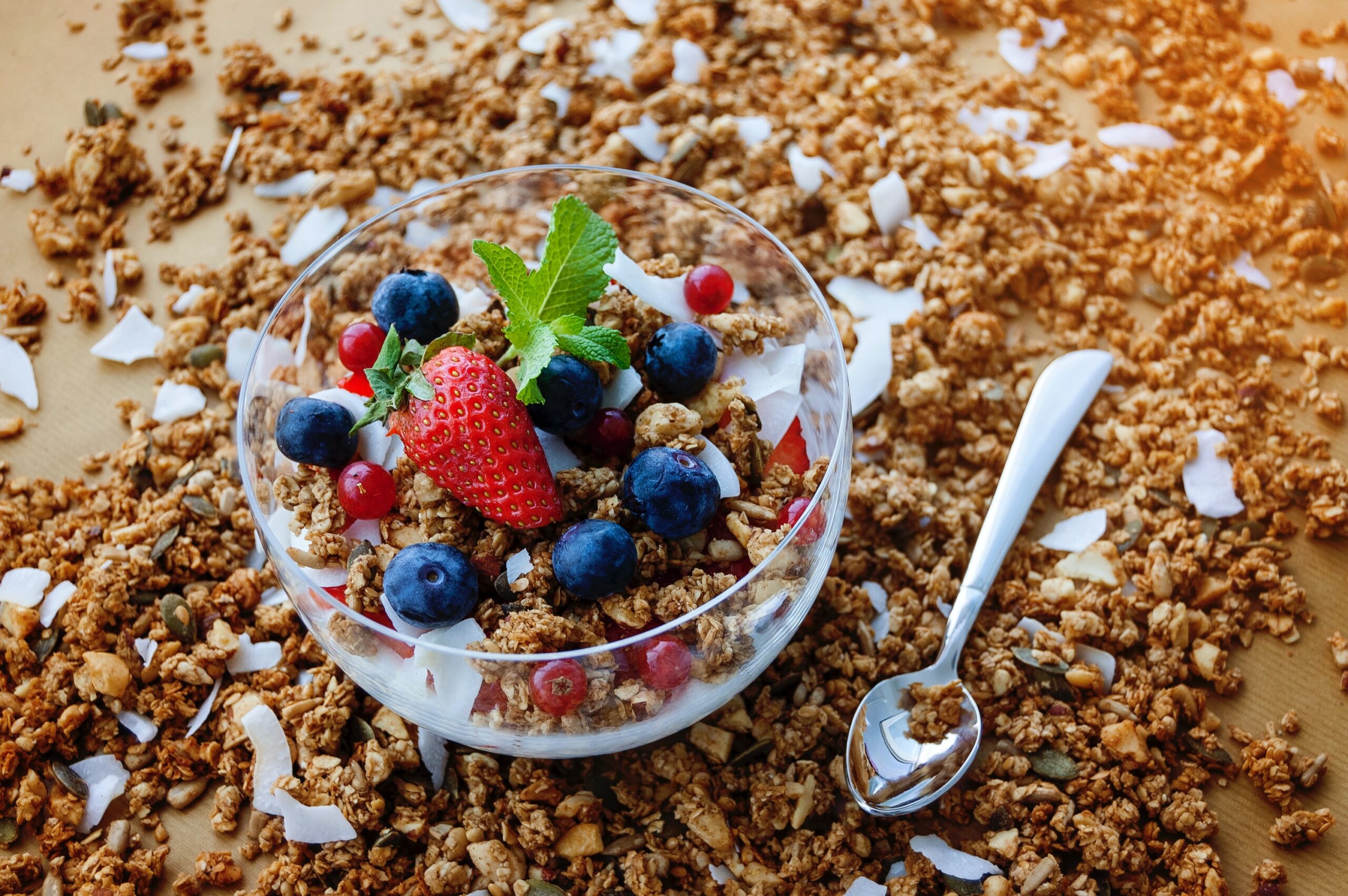 Easy Grab-And-Go Breakfast Staples Yogurt bowl with fruits and granola