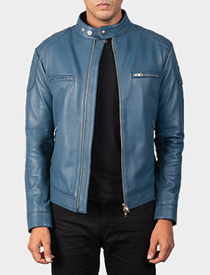 7 Astonishing Ways To Style A Blue Biker Leather Jacket