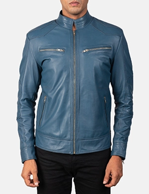 7 Astonishing Ways To Style A Blue Biker Leather Jacket