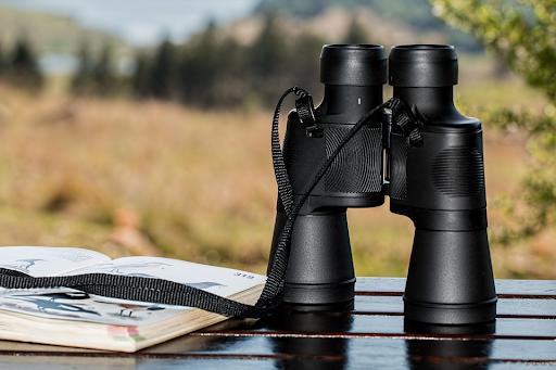 a pair of binoculars on PI work