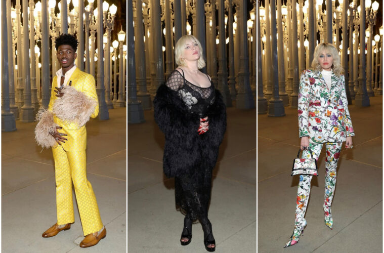 The Best Looks at LACMA Art+Film Gala Red Carpet, celebrity trending styles, gucci, lil nas x, billie eilish, miley cyrus
