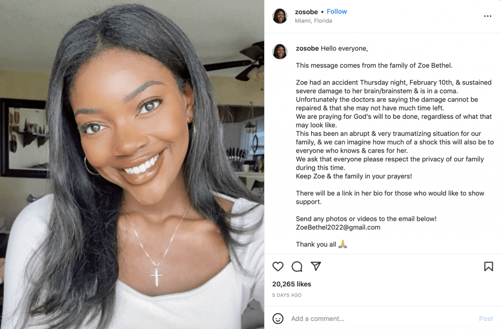 Miss Alabama Zoe Sozo Bethel Dies After Fatal Accident