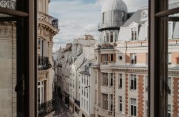 A window overlooks a Parisian street