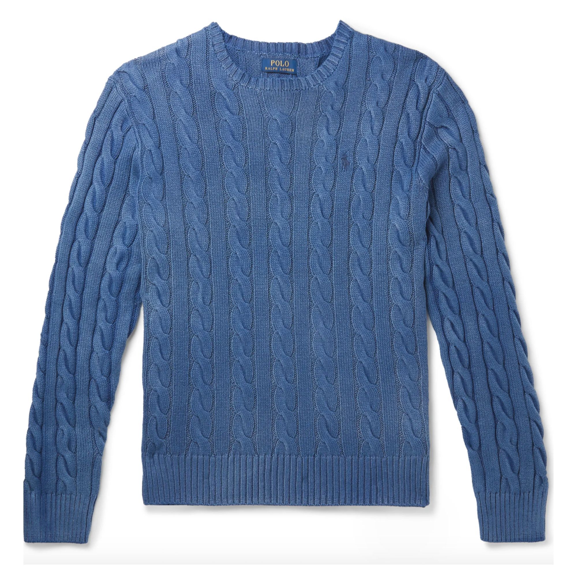 A Blue Chunky Sweater