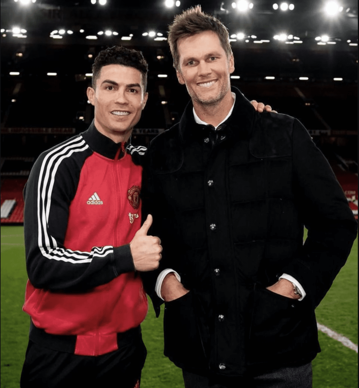 Cristiano Ronaldo and Tom Brady at Old Trafford