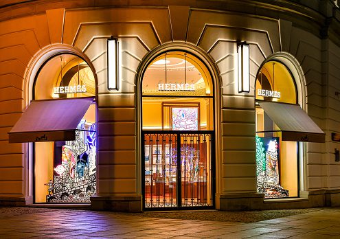 Hermes store in Warsaw, Poland. 