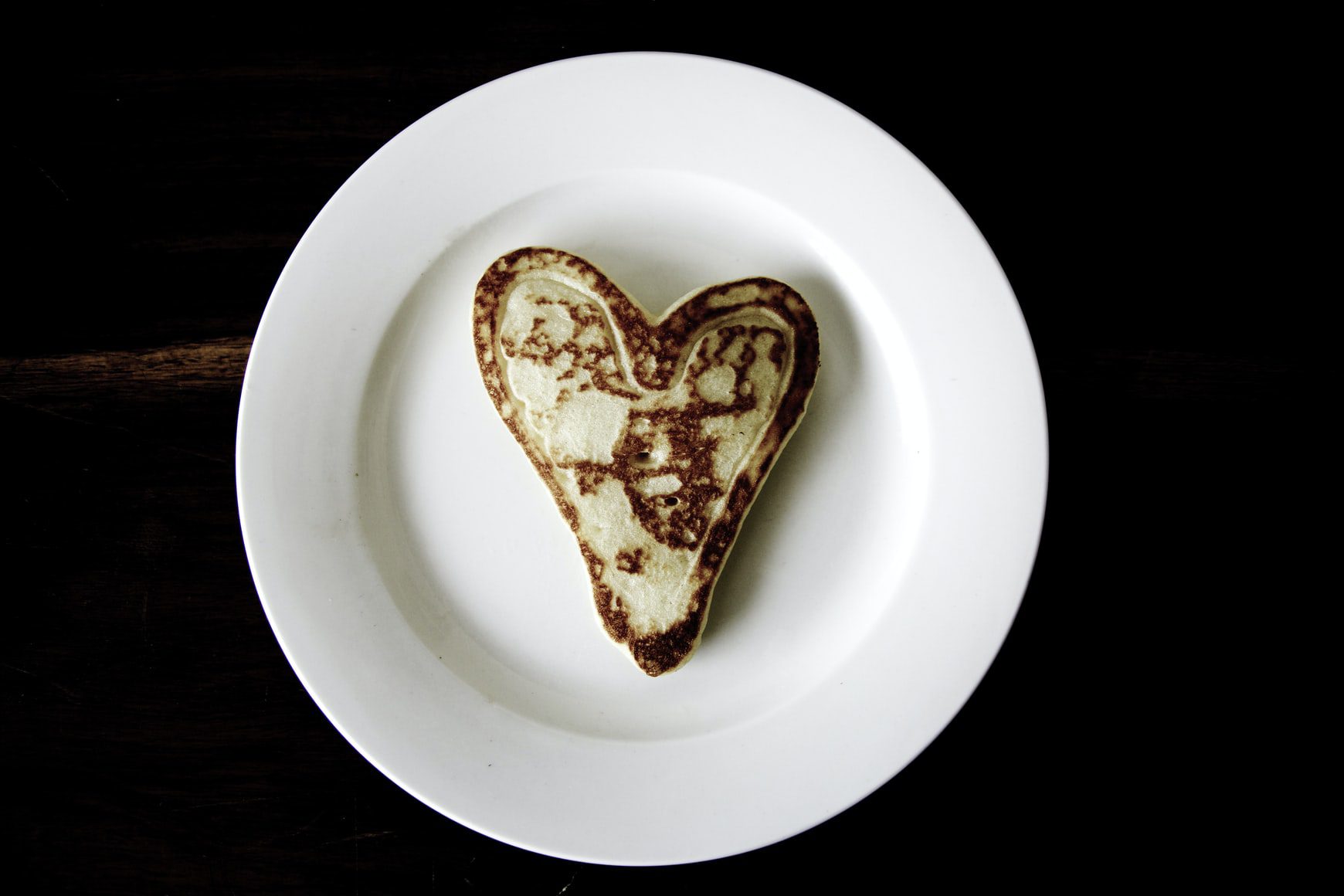 Pancake in the shape of a heart