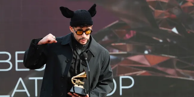 Bad Bunny at the Grammy Awards. 