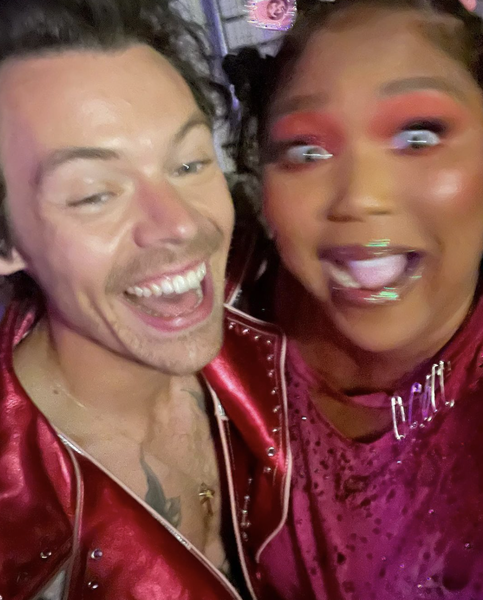Harry and Lizzo selfie