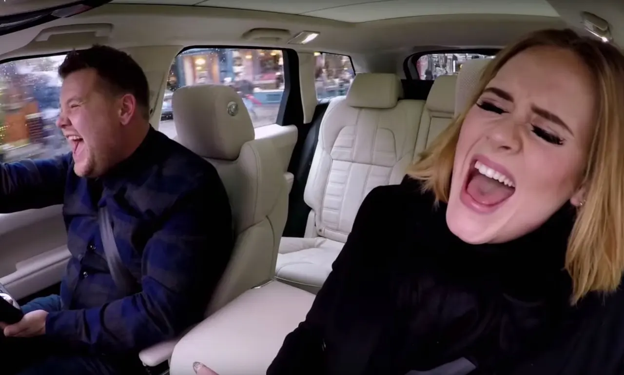 James Corden with Adele in an edition of "Carpool Karaoke"