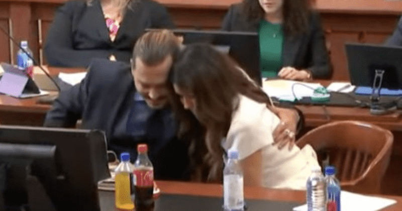 Before jury deliberations, Depp hugged his legal team, Camille Vasquez