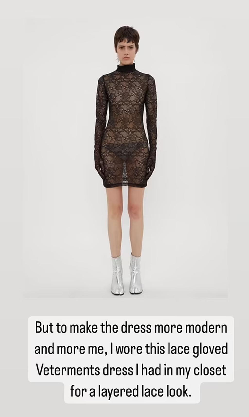 Mini sheer turtleneck dress
