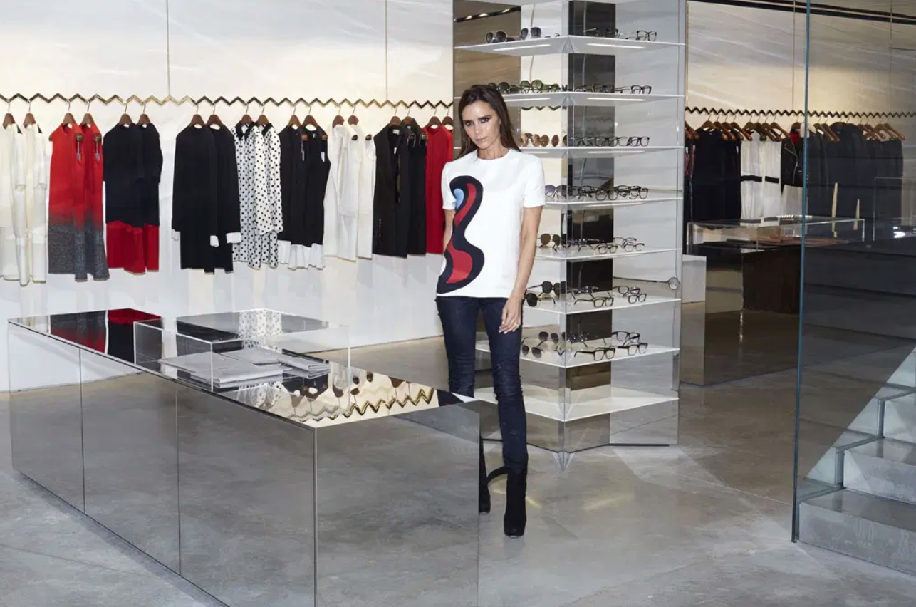 Victoria Beckham at her store