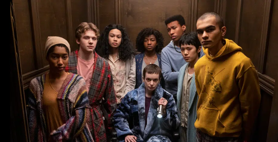 Members of Netflix "The Midnight Club" in elevator