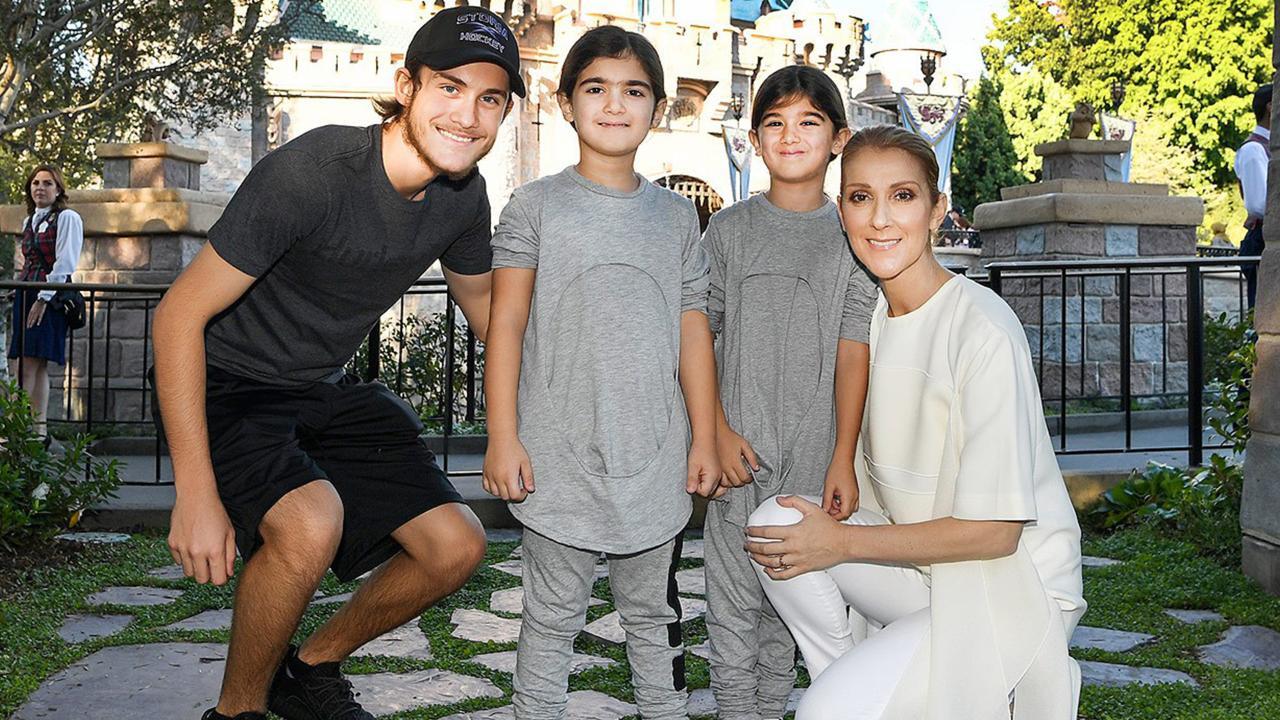 Celine Dion, with sons, Rene Charles, Eddy and Nelson