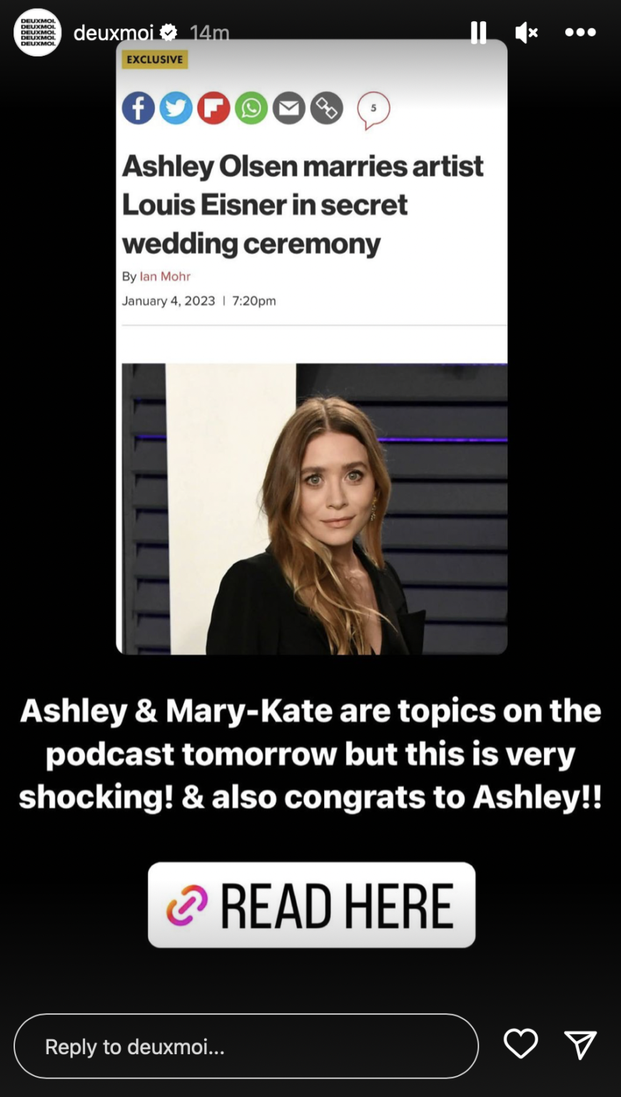 Ashley Olsen Married In Secret Ceremony!