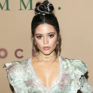 Jenna Ortega with her in an updo