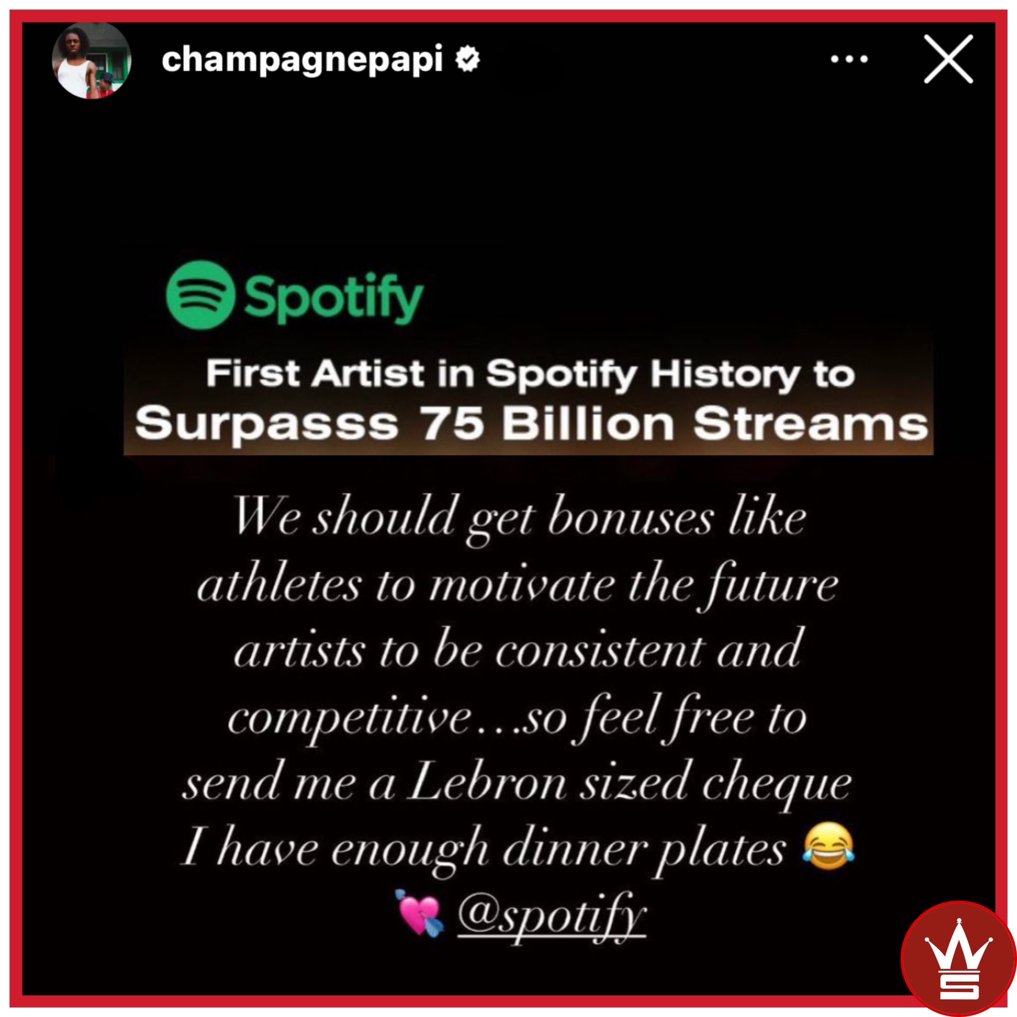 Drake's Instagram Story