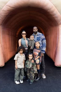 Kim Kardashian, Kanye West and their four kids.