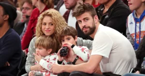 Shakira, Gerard Piqué and their kids.