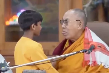 Dalai Lama kissing boy video