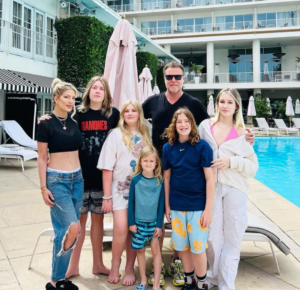Tori Spelling and her family.