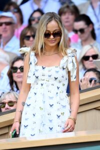 Lady Amelia Windsor walking to her seat at Wimbledon 2023.