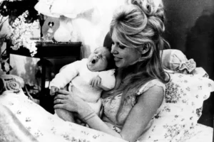 Brigitte Bardot and her son.