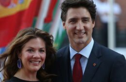 Justin Trudeau (right) and his wife wife Sophie Gregoire (left) at an international event in Germany.