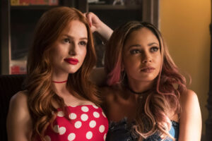 Cheryl Blossom (left) And Toni Topaz (right) sitting in the same seat together