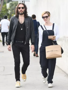 Russell Brand and his wife