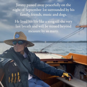 A screenshot of the official post announcing Jimmy Buffett's death.