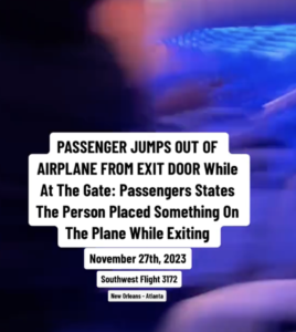 passenger jumps out of plane
