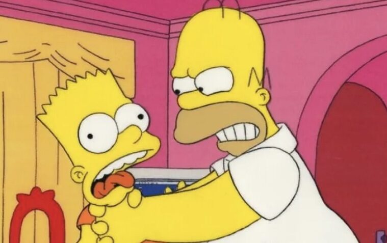 Homer strangle Bart