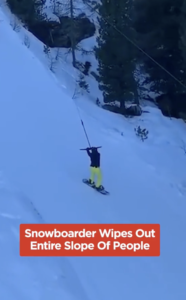 Snowboarder Wipes Out Slope Of People Austria Video Watch