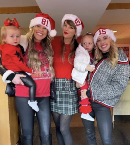 Taylor Swift with Lyndsay Bell and Brittany Mahomes- at the Chiefs game on Christmas