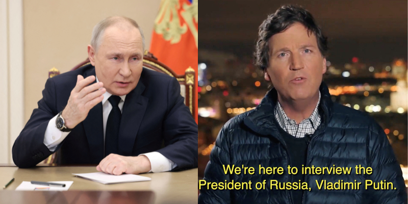 When is Tucker interviewing Putin