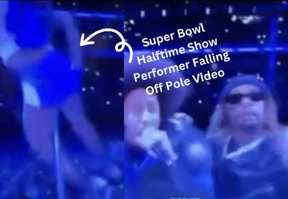 Super Bowl Halftime Show Performer Dancer Falling Off Pole Video