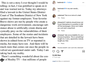 Leah statement Instagram
